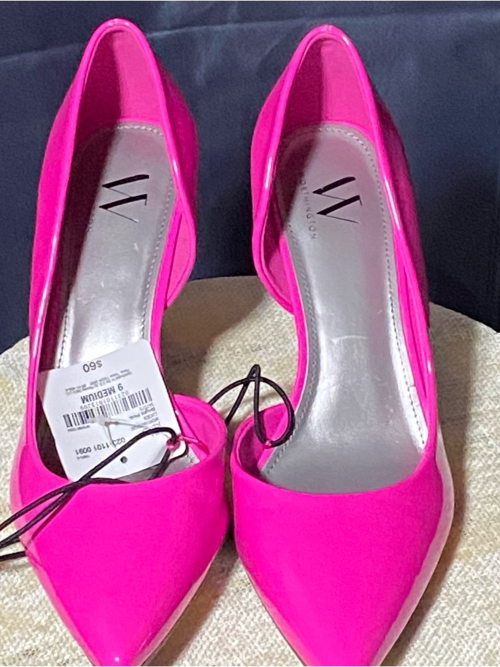 Bright Neon Pink Patent Leather Stiletto Heels Worthington NEW Pointed Toe 9M